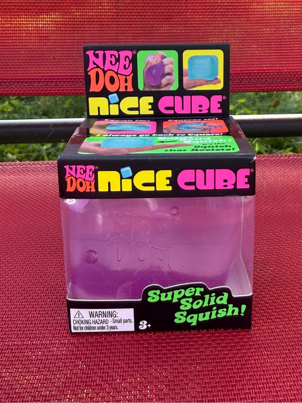 Nee Doh Nice Cube Super Solid Squish Toy - Purple